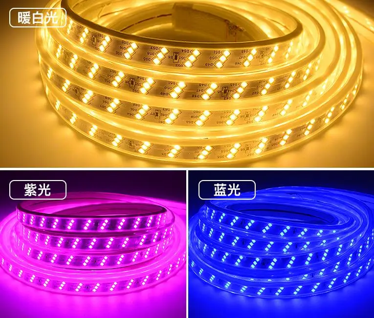 220 В 2835 SMD трехрядная гибкая лента Светодиодные лампы холодный ...