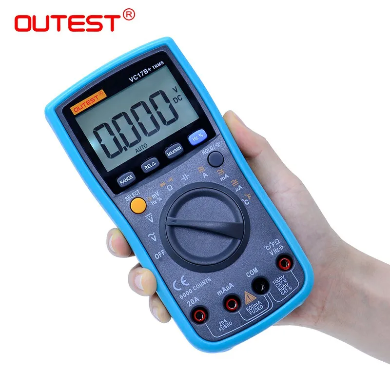

Digital Multimeter 6000 Counts Backlight True RMS Measure AC/DC Ammeter Voltmeter Resistance Capacitance Ohm Testing tool VC17B