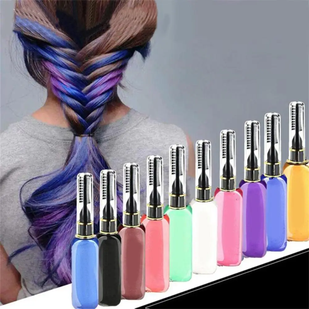 

11 Colors Newly arrival One-time Hair Color Hair Dye Temporary Non-toxic DIY Hair Color Mascara Dye Cream Blue Grey Purple