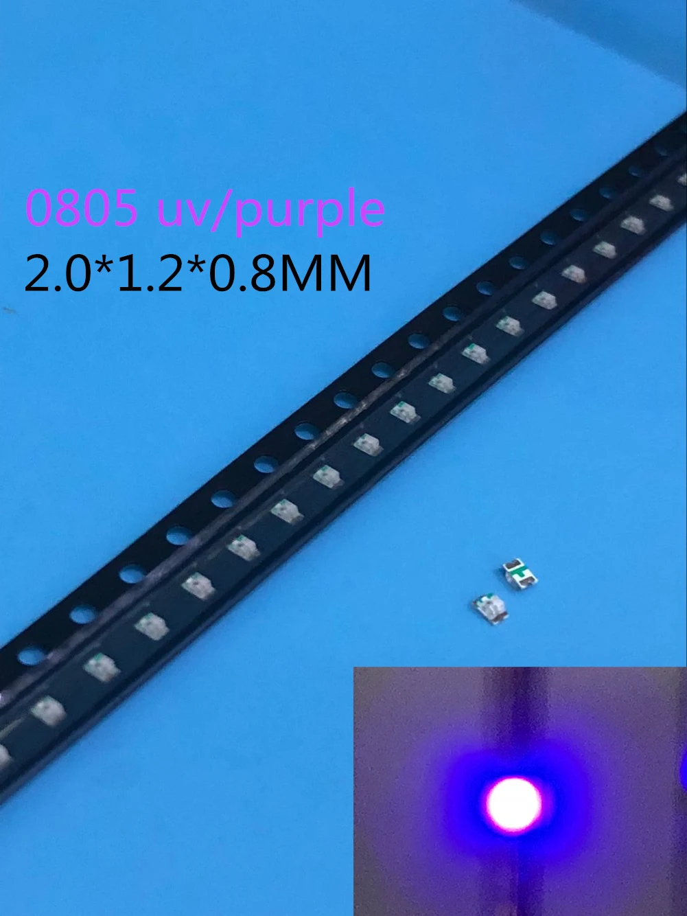 1000 шт./лот SMD SMT УФ/фиолетовый 0805 Супер яркий светодиодный светильник 2 0*1 2*0 8 мм