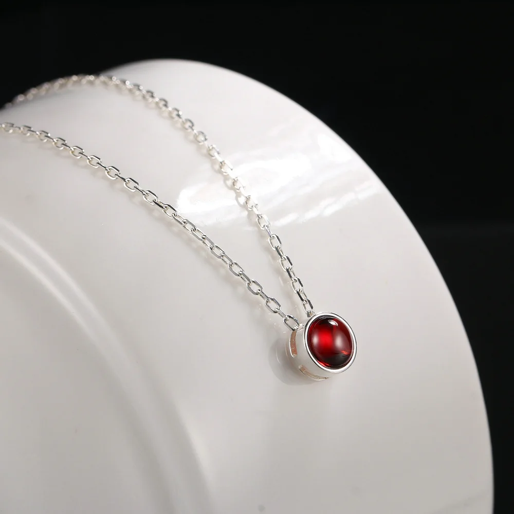 Bwell, натуральный драгоценный камень, серебро 925 пробы, красный гранат, ожерелье и подвеска, хорошее ювелирное изделие для женщин, помолвка, BWNY059
