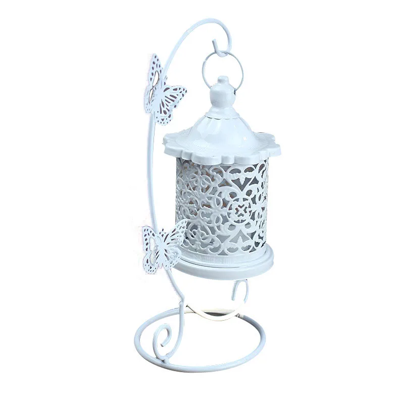 Домашний декоративный подсвечник, фонарь, железный Свадебный декор, Белый Подсвечник, домашний декор, марокканские Ретро подсвечники