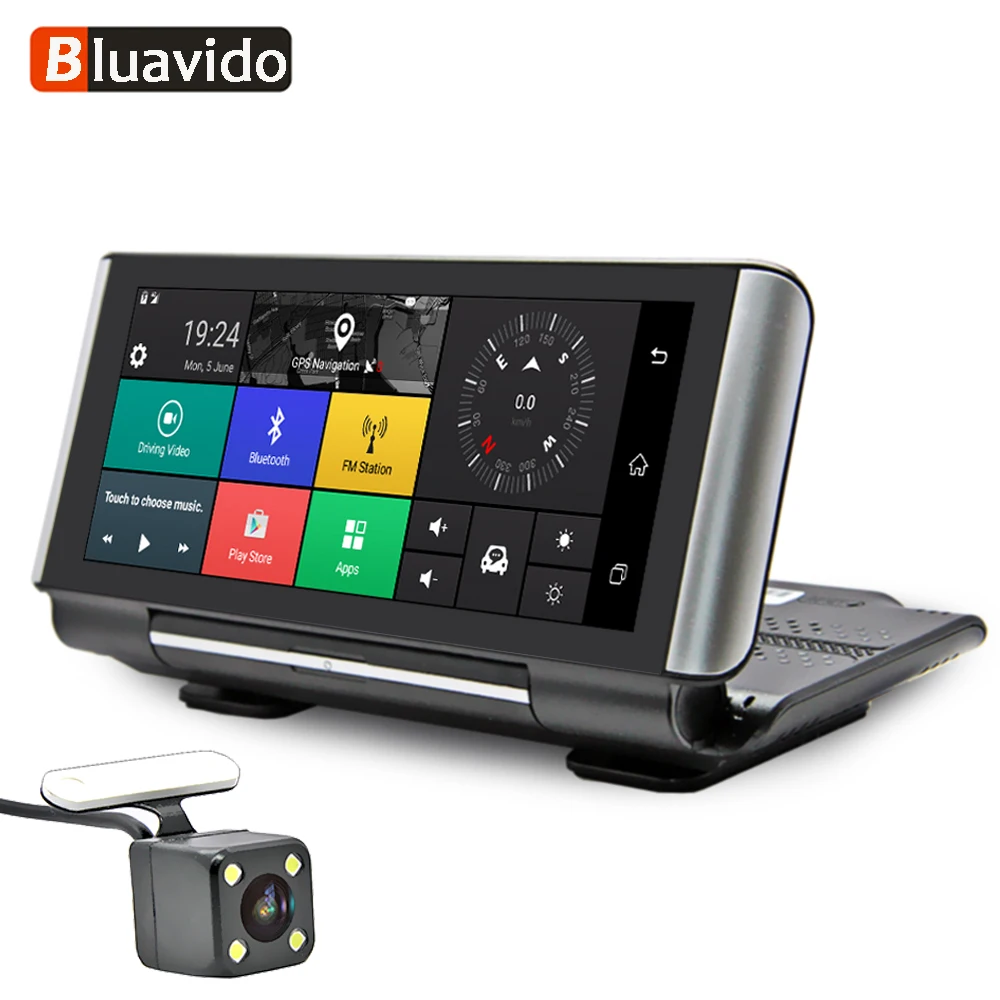 Bluavido 7 Inch 4G Android Car Dash camera GPS Navigation ADAS FHD