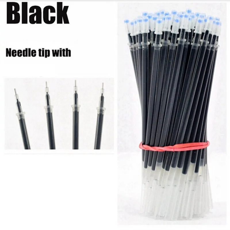 

100pcs/pack 0.38mm Pen Refills Blue/Black/Red Ink School Office Home Writing Supplies New Portable Replace Refill Papelaria