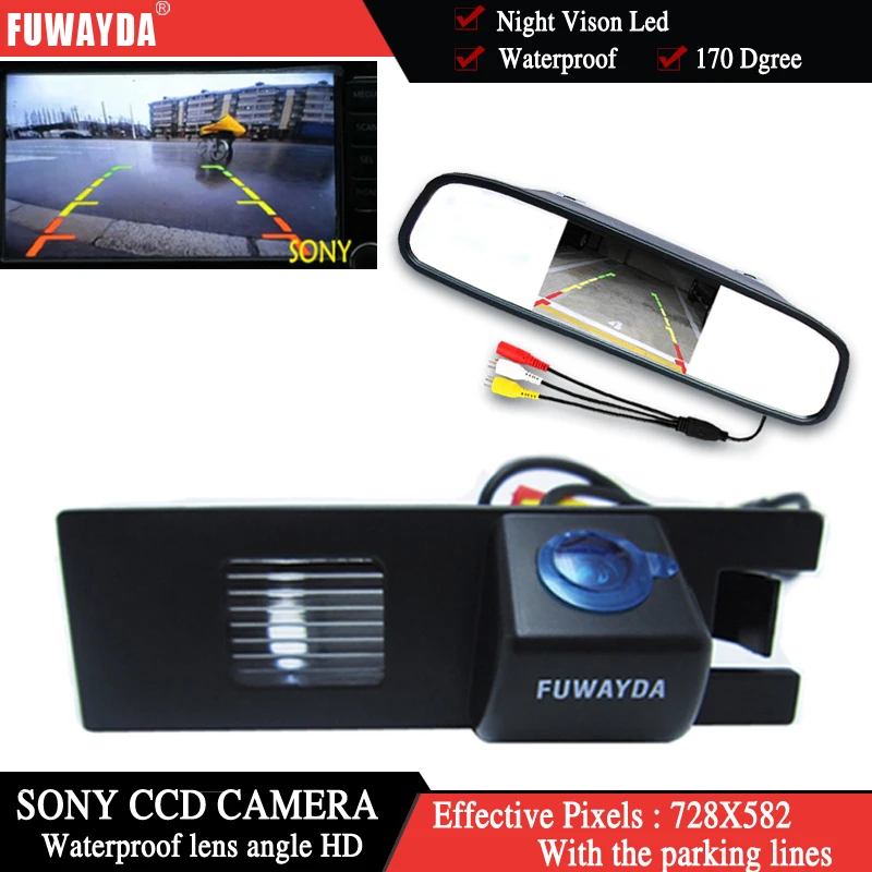 FUWAYDA 4,3 дюймов Автомобильный Зеркало заднего вида монитор заднего вида Камера SONY CCD HD Видео Авто для Vauxhall Opel Astra Corsa, Meriva Vectra