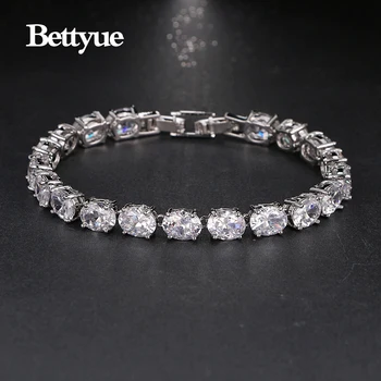 

Bettyue Fashion Charm Luxury Multicolor Bracelets for Women Ladies Shining Oval Shaped AAA Cubic Zircon Party Wedding Jewelry