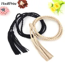 HooltPrinc New Fashion Knit font b Women b font Belt Tassel Braided Waist Rope Thin Waistband