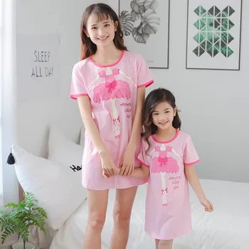 

Girls Nightgown Unicorn Pajamas Mother Daughter Dresses Baby Princess Dress Women Sleepwear Summer Cotton Nightwear Pyjamas Kids