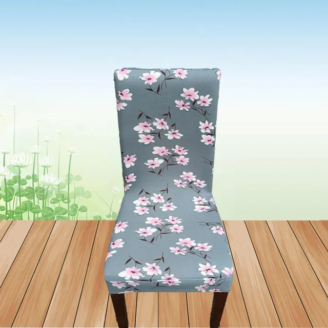 Цветочный принт съемный чехол на стул большой эластичный чехол современный чехол для сидений на кухне чехлы на кресла стрейч для банкета - Цвет: Сливовый