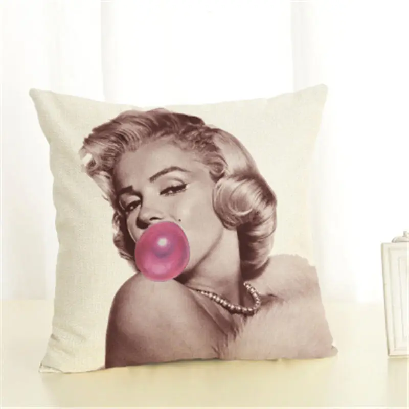 Hot Zara*women Printed Sexy Woman Cushion Cover 45x45cm Beauty Girls Portrait Throw Pillow Covers Bedroom Painting Pillowcases
