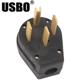 

Black 50A 125V/250V NEMA L14-50P American 3 pole industry converter plug generator control panel power plug male wire connector
