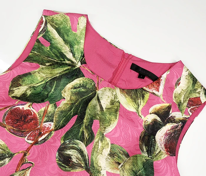 Truevoker дизайнерское женское платье высокого качества с розовым фруктовым принтом, жаккардовое платье на бретелях размера плюс 2XL Vestido