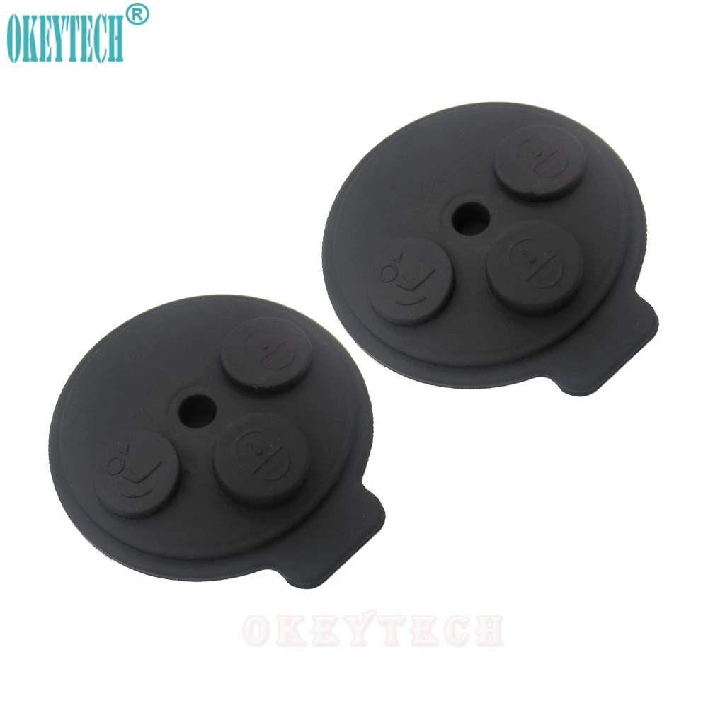 OkeyTech 2pcslot good quality 3 Buttons Replacement Key Shell Case soft Rubber Pad for Benz Smart 1998-2012 car accessories