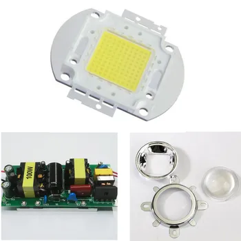 

3 in 1 DIY LED Flood Spot Light 100W Integrated LED Chip + 100W LED Light Driver + 44mm Lens Reflector Bracket