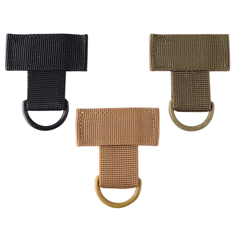 

EDC Tactical Hook & Loop Hanging Belt Carabiner Key Hook Nylon Webbing Strap Buckle Clip Keychain Molle Backpack With D Ring