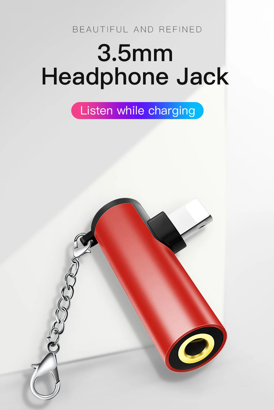 !ACCEZZ For Apple Adapter Charger For iphone X 8 7 Plus XS MAX XR 3.5mm Jack Earphone Listening Charging AUX Headphone Connector (3)