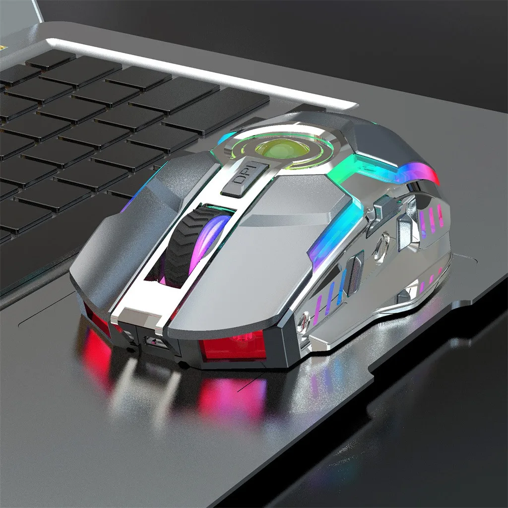 2,4G Micro USB перезаряжаемая беспроводная мышь RGB светодиодный светильник для игрового автомата для ноутбука 2400 Точек на дюйм Высокая точность 7 ключ игровая мышь F711