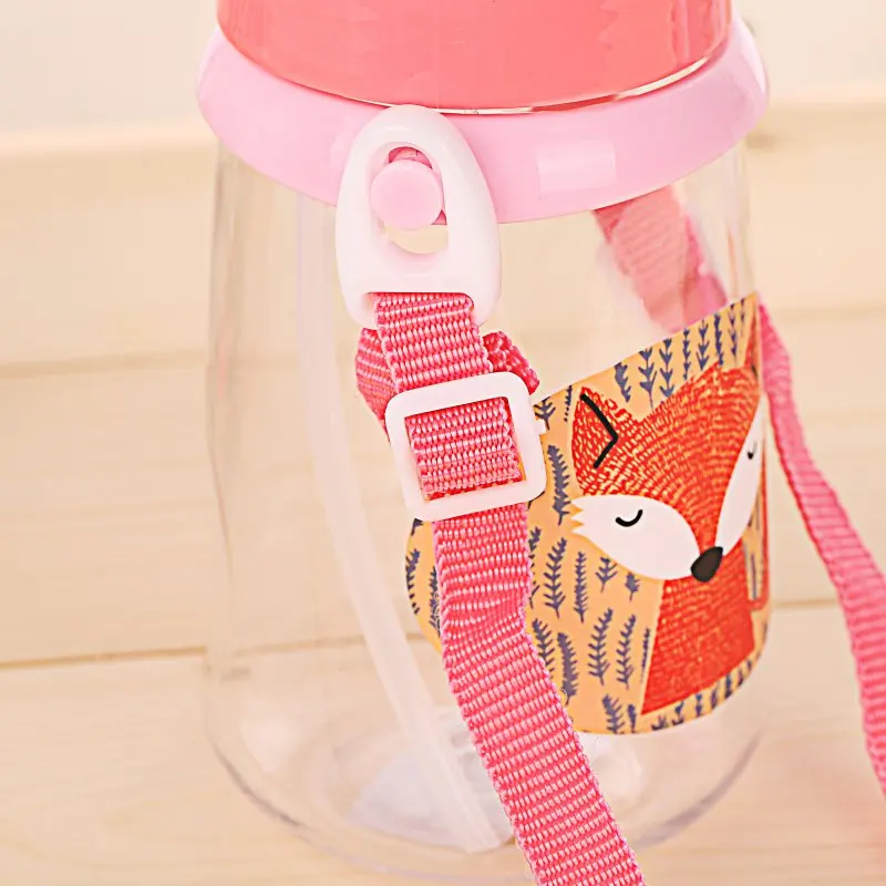 Горячая новинка 350 мл портативная мультяшная лиса детские чашки с шнурком чайник детская питьевая бутылка для детей учится пить