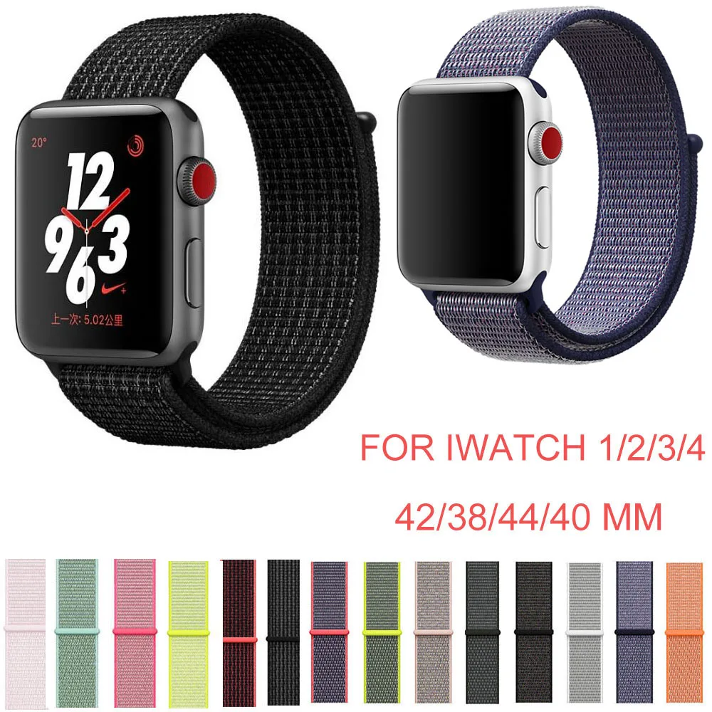 

38mm 42mm 40mm 44mm Band for Apple Watch Series 1 2 3 4 5 Woven Nylon Band Strap for iWatch 5 4 Colorful Pattern Magnetic Clasp