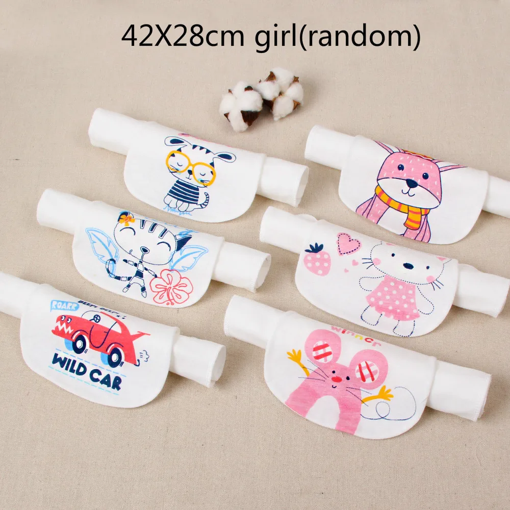 42X28cm girl(random) Детский бюстгальтер-полотенце, 4 слоя, детская моющаяся ткань, впитывающая пот, муслин, для новорожденных, милое полотенце с капюшоном для мальчиков - Цвет: 42X28cm girl(random)