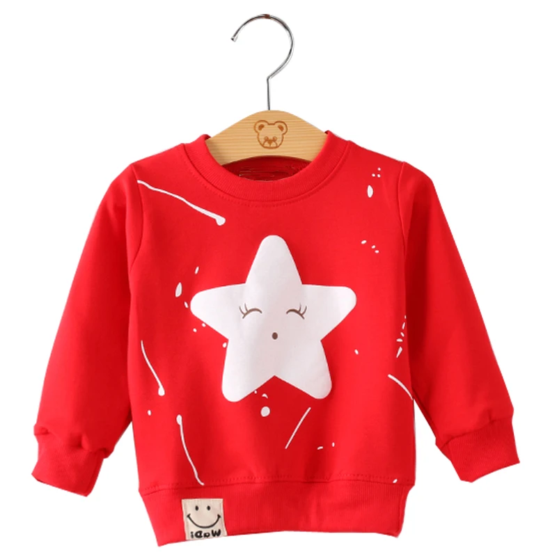 Baby Sweatshirt Cotton Long Sleeves Baby Boy Clothes Cute Star Pattern Baby Girls Sweatshirts O-Neck Newborn Hoodies Tops