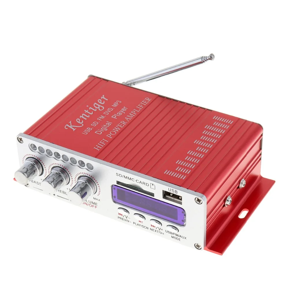 HY-502 DC12V 5A 2CH HI-FI Digital Audio Player Car Amplifier FM Radio Stereo Player Support SD / USB / MP3 DVD Input