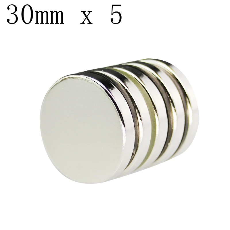 

Powerful Magnetic 5pcs in Disc 30mm x 5mm Magnet disk Round Neodymium Magnets NdFeB 30*5 N35 Rare Earth I