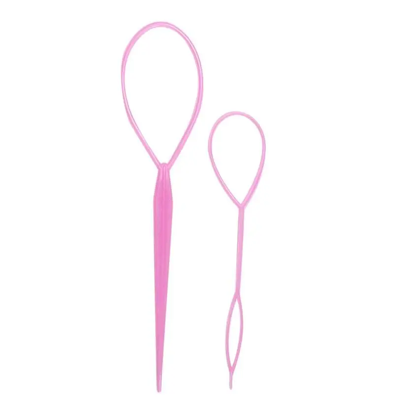 2 pcs Fashion Plastic Hair Loop Hair Braid Ponytail Maker Styling Clip Styling Tool For Girls Hairstyles