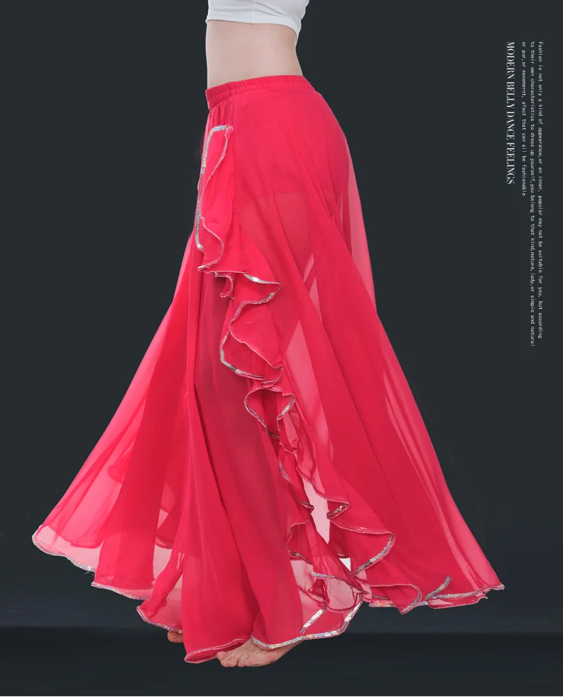 Женская шифоновая юбка для танца живота, костюм для танца живота, платье с разрезом, карнавальный Болливуд, цвет 10
