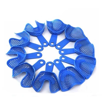 

10pcs Plastic-Steel Dental Impression- Trays Denture Model Dental Supply