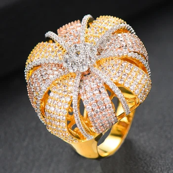 

GODKI Exclusive Cross Flower Statement Rings for Women Wedding CZ Finger Rings Beads Charm Ring Bohemian Beach Jewelry 2019