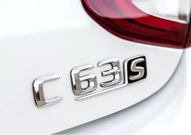 1set silver &quot C 63S Car Trunk Rear Letters Word Badge Emblem Letter Decal Sticker for Mercedes Benz AMG Class C63 | Автомобили и