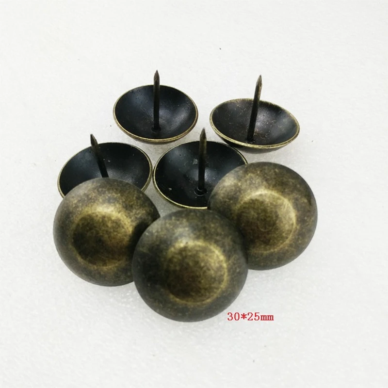 Clavos de burbuja decorativos para muebles de bronce de 30x25mm, caja madera con tachuelas tapicería antigua, bolsa para clavo para cabeza, tachuelas para sofá|antique upholstery tacks|upholstery tacksantique tack -