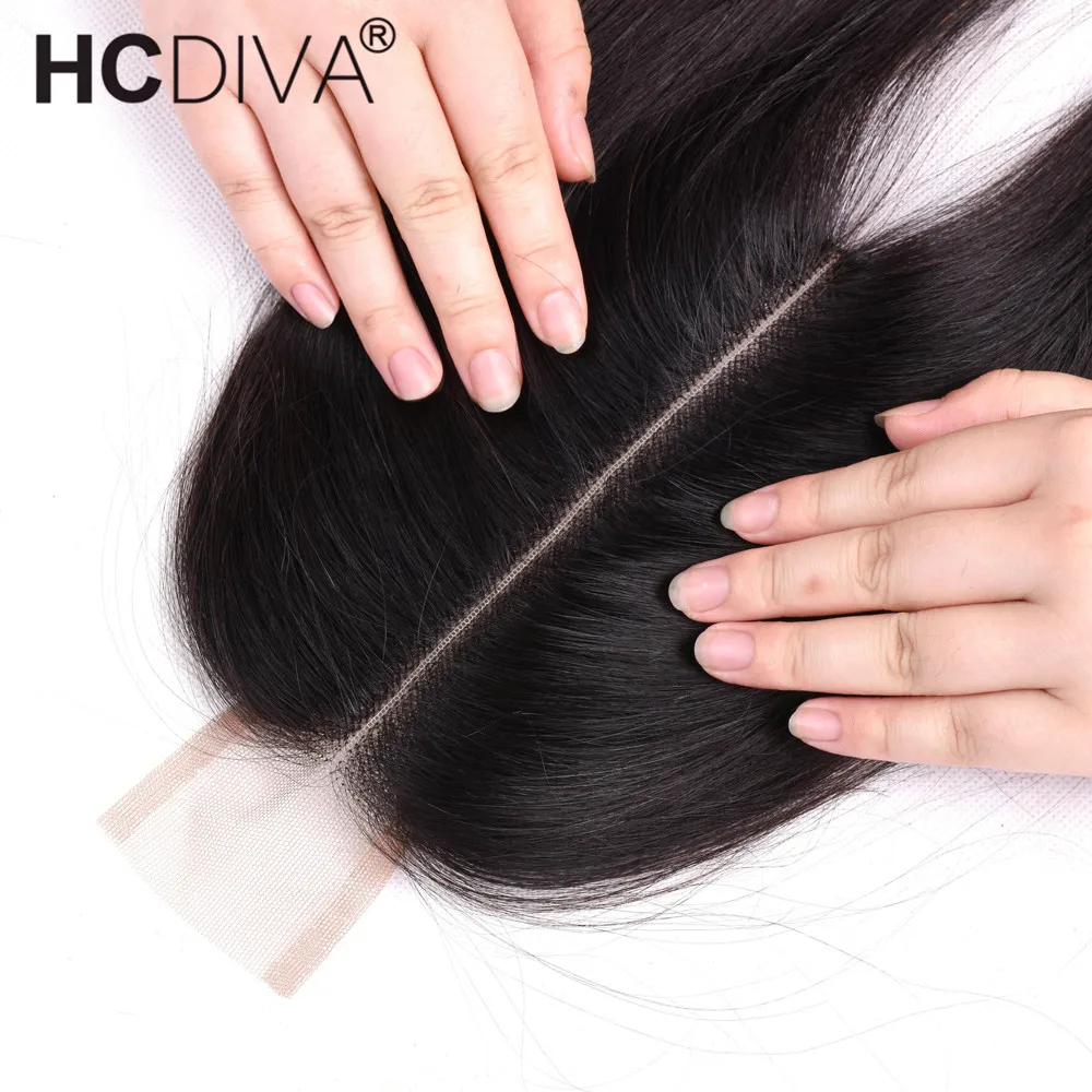 2*6 inch Middle Part Closure With Bundles Brazilian Remy Hair Bundles With Closure 3 Bundles Straight hair With Closure HCDIVA 2*6 inch Middle Part Closure With Bundles Brazilian Remy Hair Bundles With Closure 3 Bundles Straight hair With Closure HCDIVA