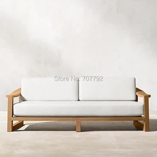 Простой дизайн садовая мебель натуральный тик двойной диван