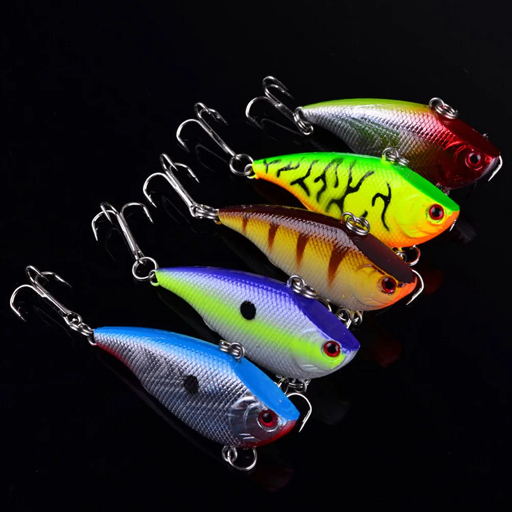 5Pcs 5.5cm Artificial  Minnow Fishing Lure Fish Tackle Crankbait Hard Bait Swimbait 6# Hooks