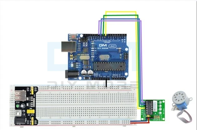 ATmega328 UNO R3 Mega328p макетная плата+ ULN2003 шаговый двигатель 28BYJ-48 драйвер MB102 макетная плата модуль питания