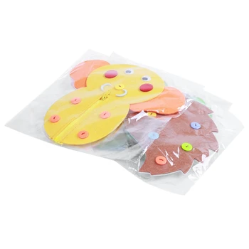 

Felt cloth Zipper Button Toy Kindergarten Living Area Material Package Teaching Aid Children'S Puzzle Diy Handmade Toy 4Pcs (F