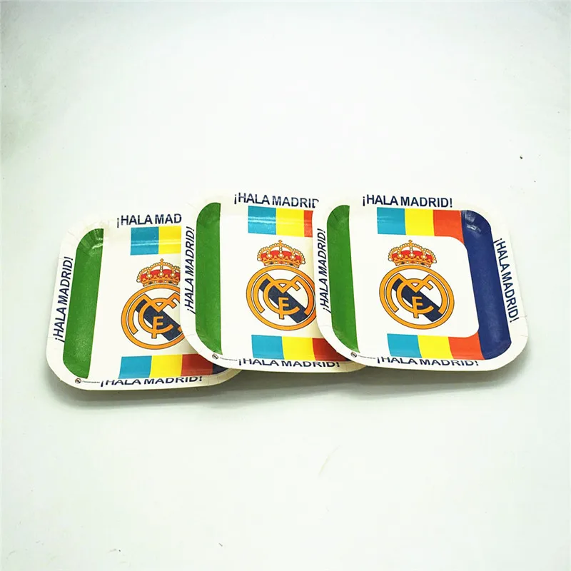 real madrid children brithday party plates 10pcs/lot home festival supply decorations