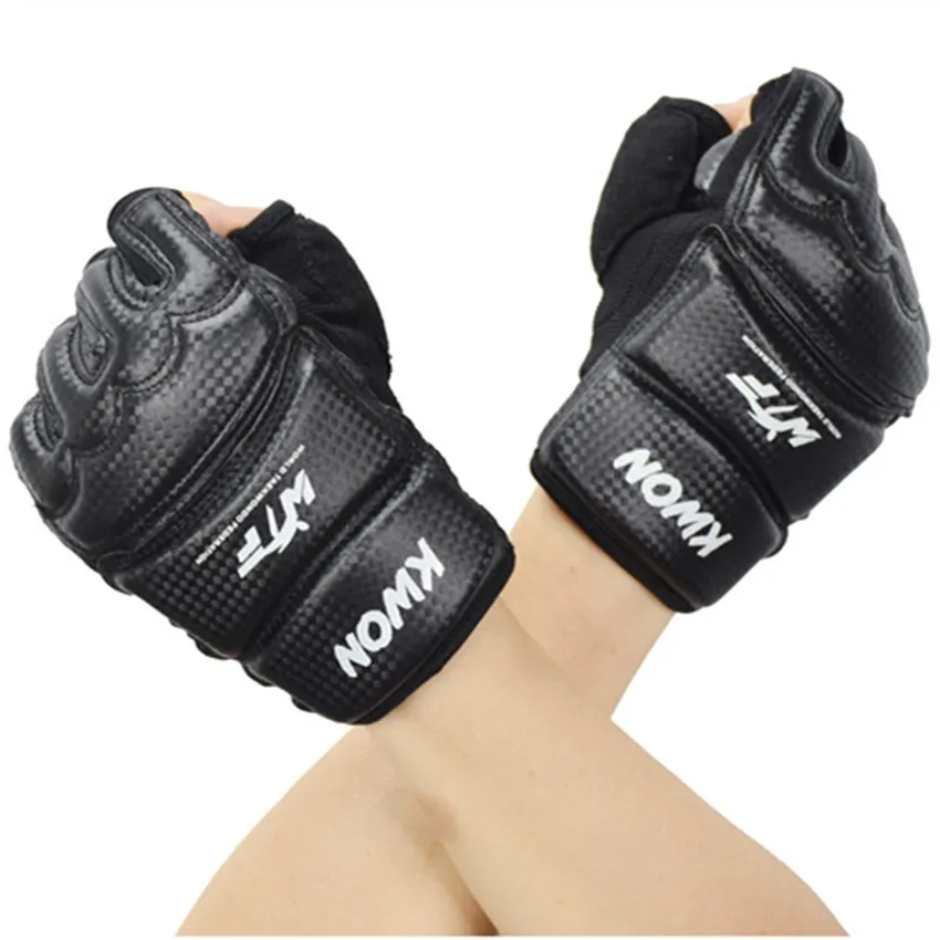 Luvas de Boxe Crianças Adulto Metade Dedo Karate Sandbag Taekwondo Luvas Protetor Kick Boxing –
