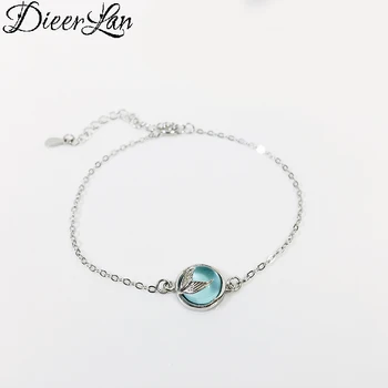 

DIEERLAN Fashion Brand Real 925 Sterling Silver Mermaid Tail Bracelets For Women Ball Bracelets New Designer Wedding Jewelry