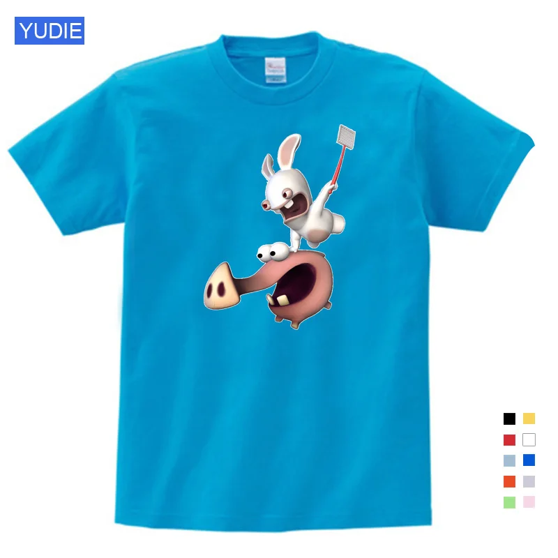 Лидер продаж; Летние футболки; детские топы с забавным кроликом из мультфильма; футболки для мальчиков и девочек с надписью «Like Rabbids invession»; детская одежда; рубашка