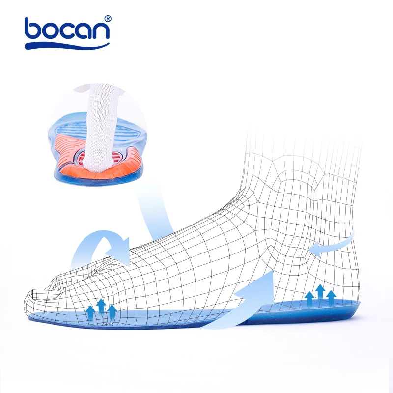 Гелевые стельки высокого качества Bocan, Удобные стельки для обуви, амортизирующие стельки для мужчин и женщин