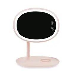 USB светодиодный зеркало косметическое Спальня настольная лампа сенсорный выключатель регулируемый держатель телефона розовый/желтый