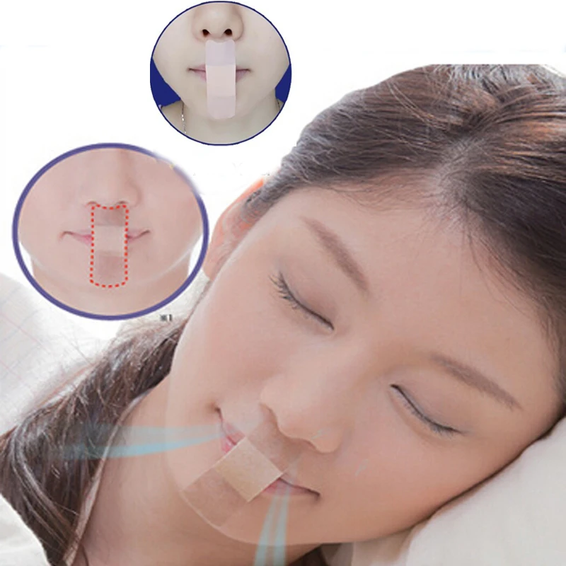 Sleeping Mouth Guard Snore Stopper Nasal Lip Stickers Nose Breathable