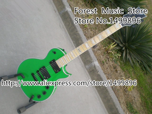 Cheap China Custom Maple Fingerboard ESP E-II Eclipse Electric Guitar In Green Color Left Handed Custom Available