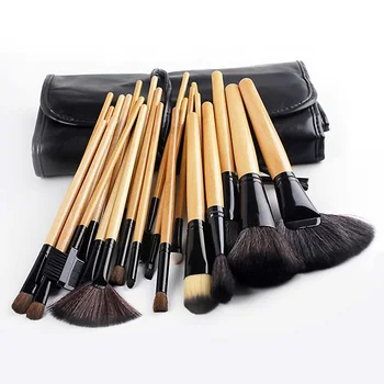 

24pcs Makeup Brushes Set Powder Foundation Eyeshadow Make Up Brushes Cosmetics Soft Synthetic Hair With PU Leather Case
