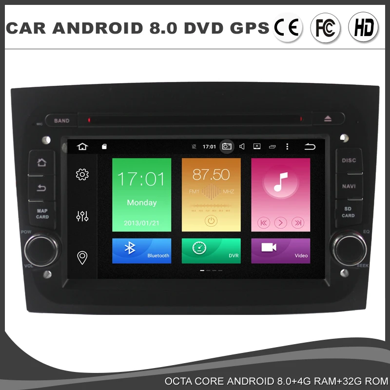 

7"Android 8.0 Octa Core Car DVD GPS Player For FIAT DOBLO 2016 Radio 4GB RAM+32G ROM DAB USB TPMS 1080P DVR WIFI BT Navi Map
