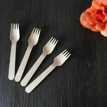 

2000pcs/lot Party Use Disposable Wooden Fork Flatware Wood Cutlery Fork Spoon Knife