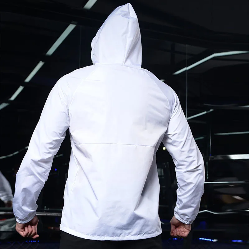 Мужская спортивная куртка для бега Voobuyla с длинными рукавами капюшоном на молнии